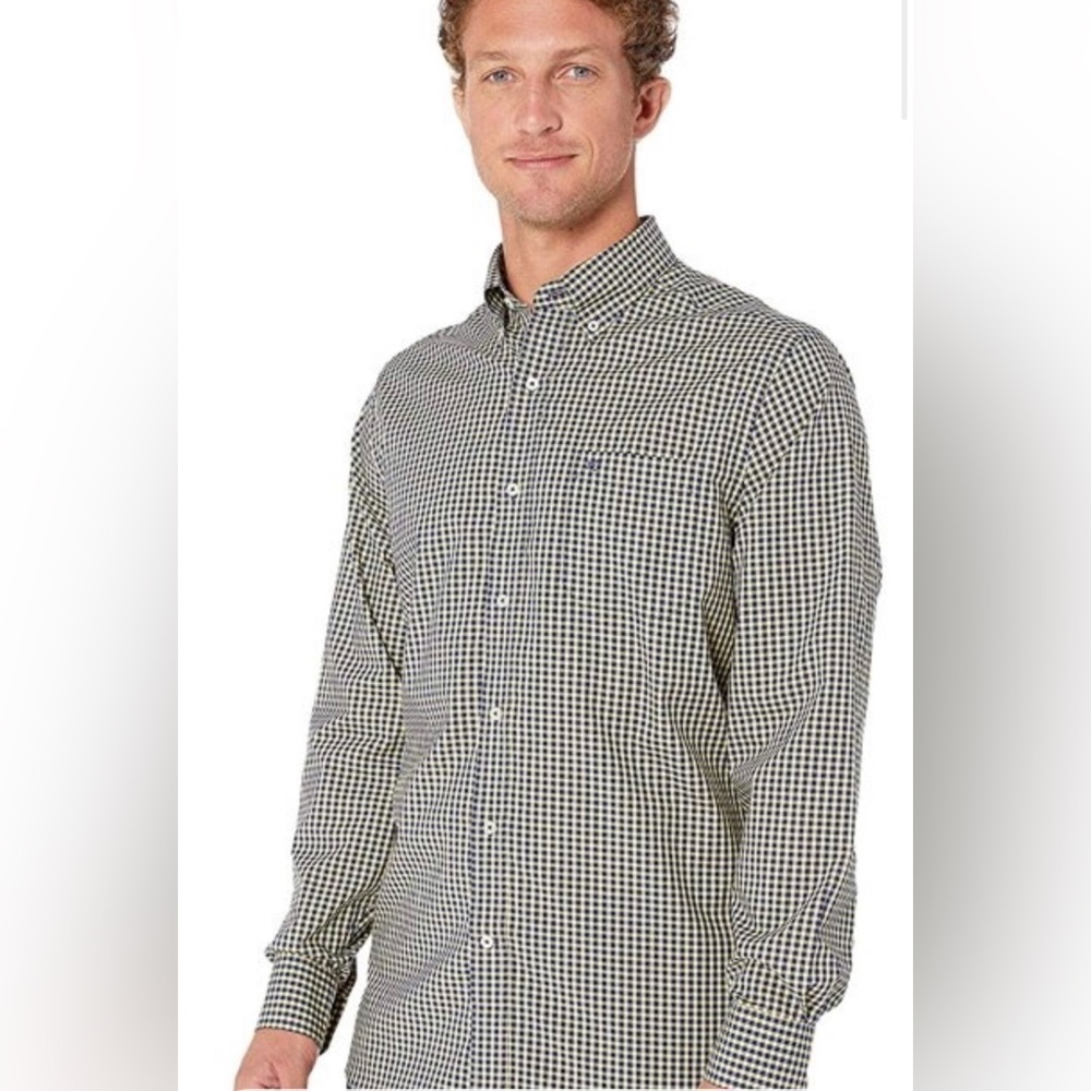 Southern Tide Asilomar Check Sport Shirt Button Down Medium Naples Yellow